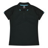 Watson Womens Polos Black Teal